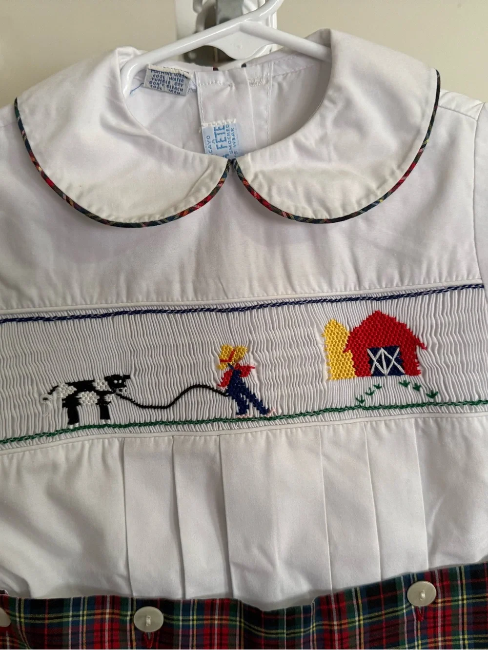 New Vive La Fete Smocked Farm Romper